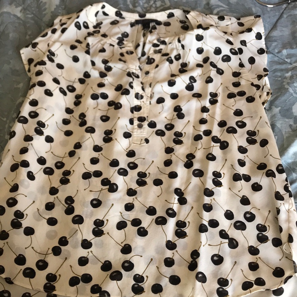 Jcrew 100% silk cherry print top.
